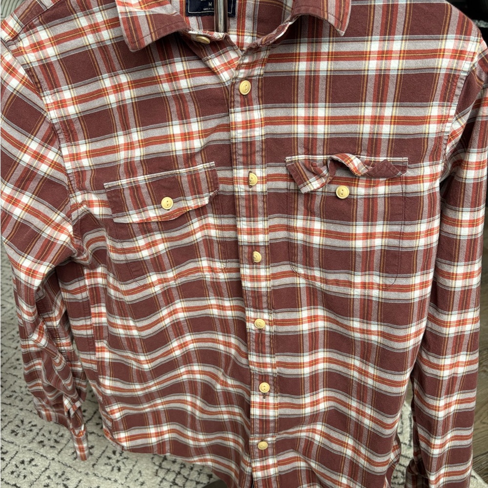 Abercrombie & Fitch Red Plaid Button Down Shirt